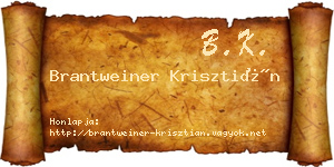 Brantweiner Krisztián névjegykártya